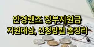 안경렌즈 정부지원금 지원대상, 신청방법 총정리
