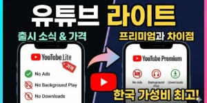 유튜브라이트 출시일, 가격, 프리미엄과의 차이점은?