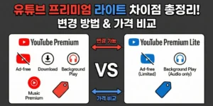 유튜브 프리미엄 라이트 차이점 비교 총정리